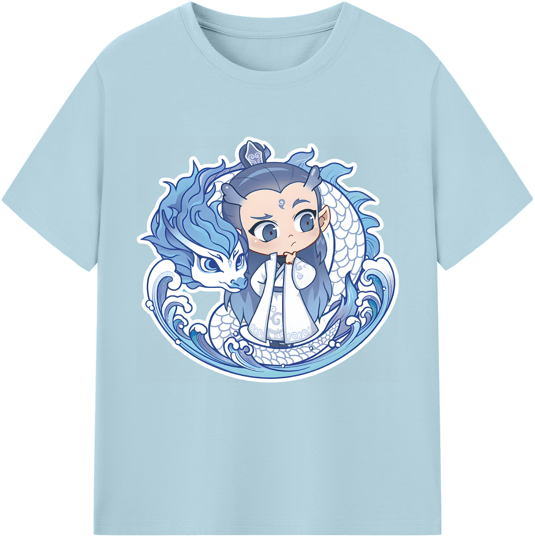 （画像用） Ne Zha 2 ナタ 魔童の大暴れ 綿100％半袖Tシャツ（フロントプリント）